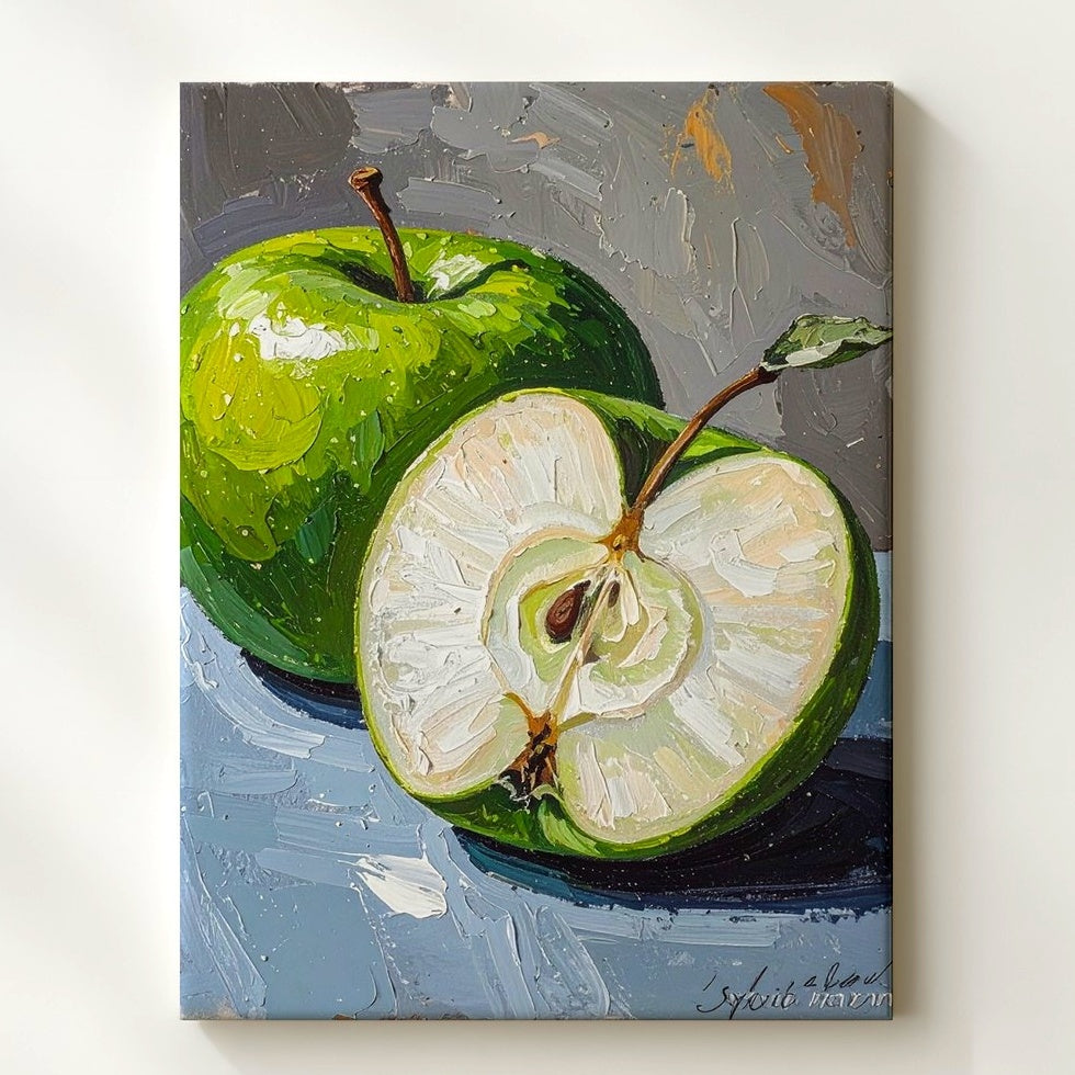 絵画 Apple 204-a-textured-oil-pastel-