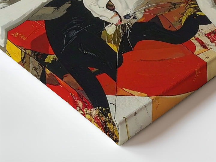 Surreal Cat Motion Canvas – Dynamic Feline Art in Bold Abstract Colors - Gifitto