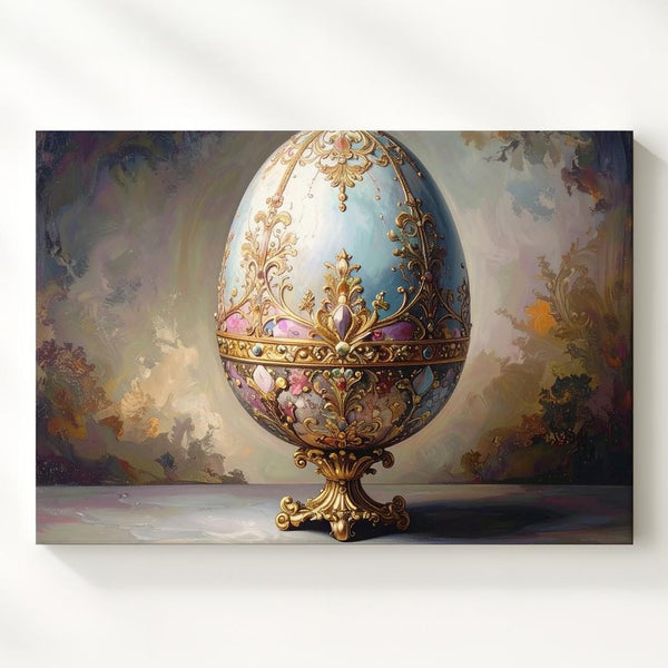 Ornate Easter Egg Canvas – Elegant Spring Wall Art - Gifitto