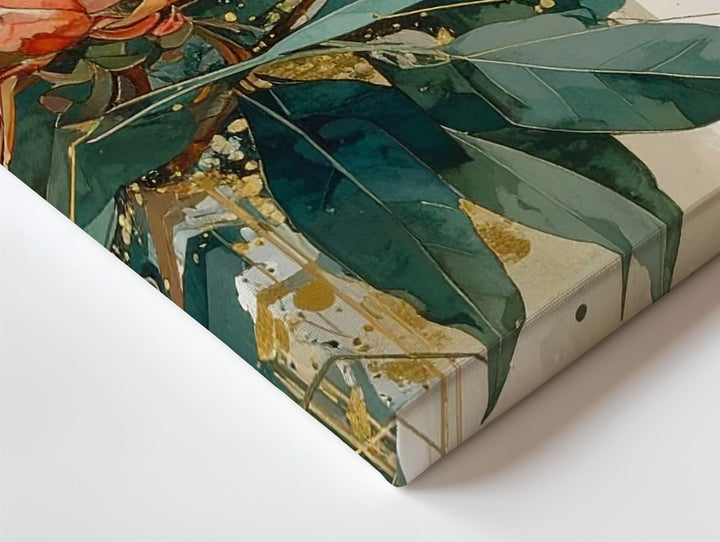 Golden Protea Bloom Canvas – Contemporary Watercolor Botanical Wall Art - Gifitto
