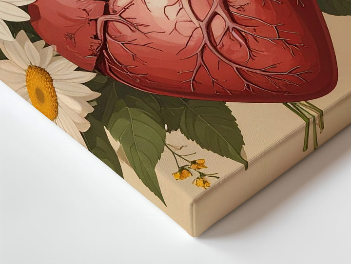 Floral Anatomical Heart Canvas – Soft Botanical Anatomy Wall Art - Gifitto