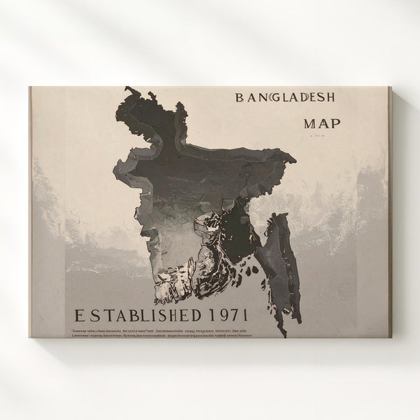 Bangladesh Vintage Abstract Map Canvas – Minimalist Historical Wall Art - Gifitto