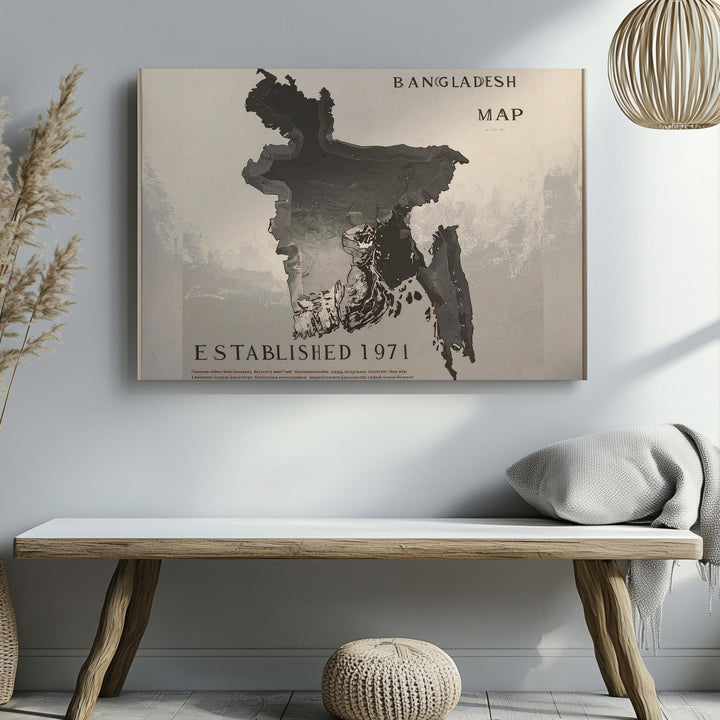Bangladesh Vintage Abstract Map Canvas – Minimalist Historical Wall Art - Gifitto