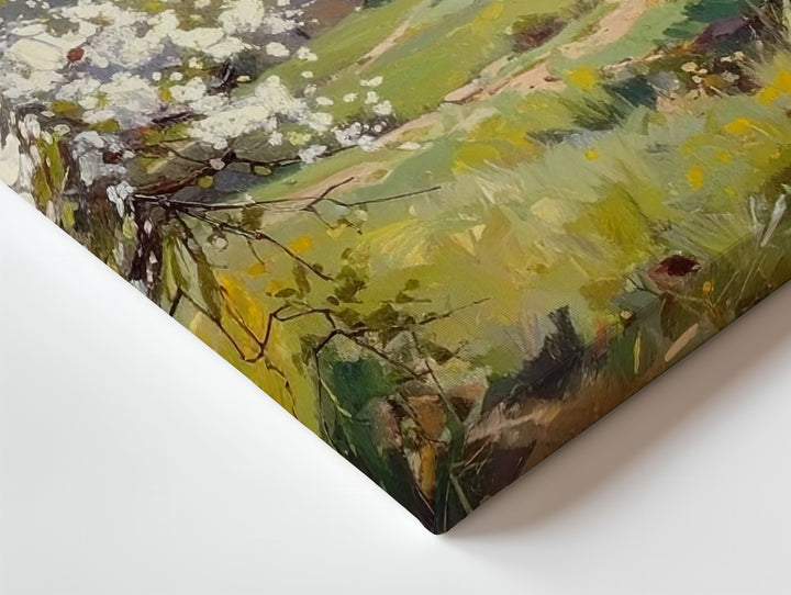 Spring Orchard in Bloom Canvas – Impressionist Landscape of Blossoming Trees - Gifitto