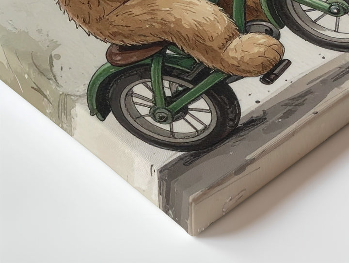 Vintage Teddy Bear on Tricycle Canvas – Playful Nursery Wall Art - Gifitto