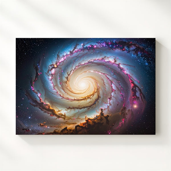 Elegant Spiral Galaxy Canvas – Vivid Stellar Swirl with Radiant Core - Gifitto