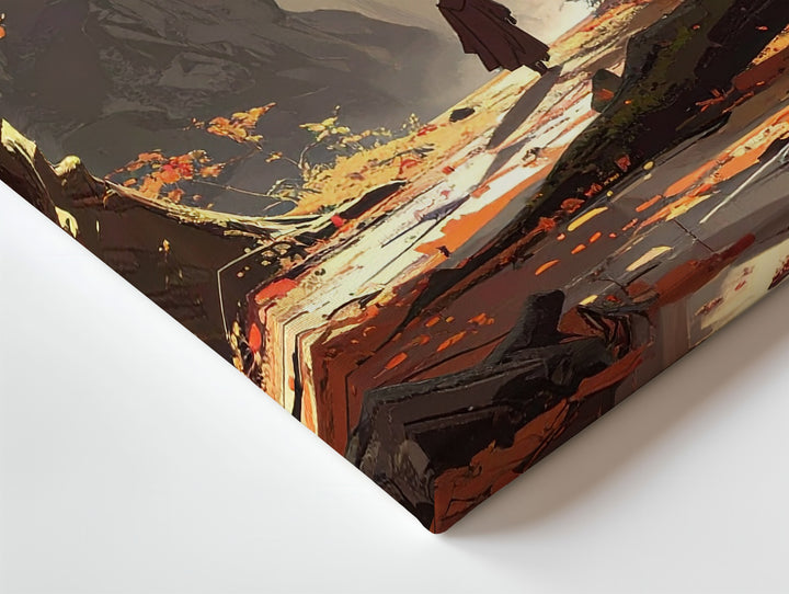 Autumn Wanderer Canvas – Moody Enchanted Forest Adventure Art - Gifitto