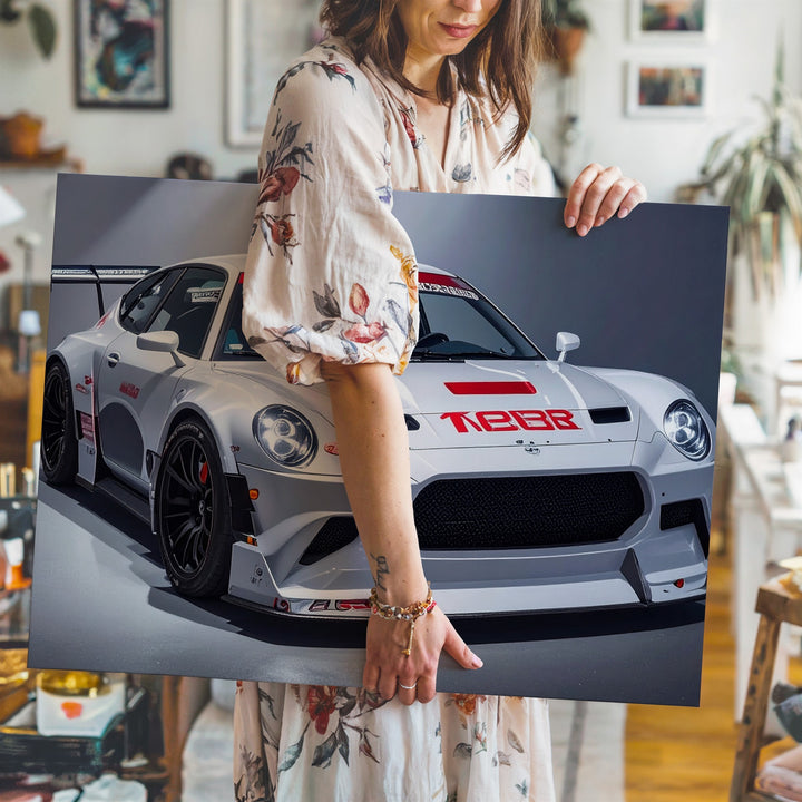 White Porsche 911 GT3 R Canvas – High-Contrast Motorsport Racing Art - Gifitto