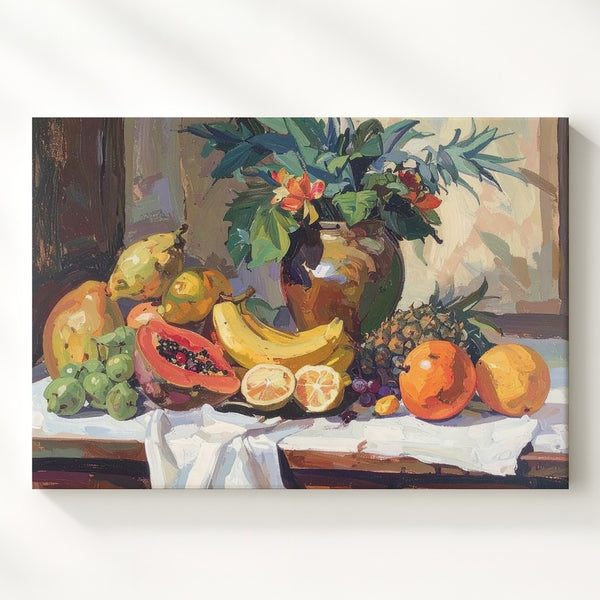 Tropical Fruit Still Life Canvas – Vibrant Tropical Decor - Gifitto