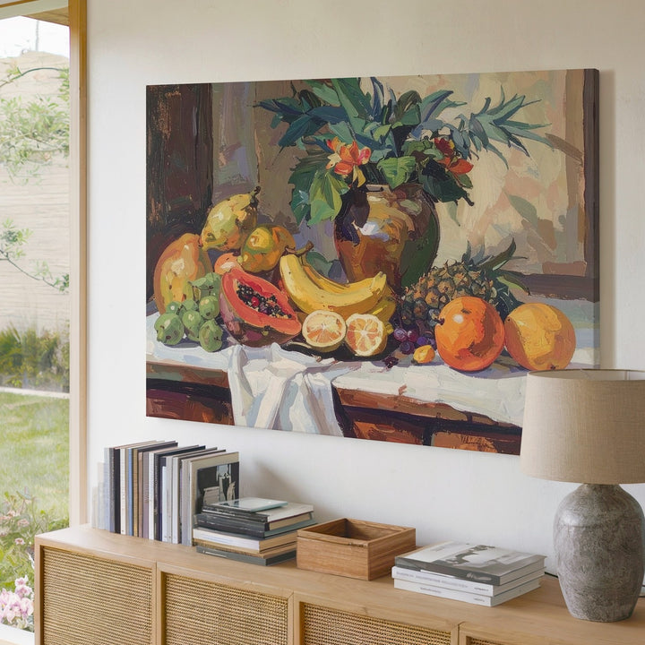 Tropical Fruit Still Life Canvas – Vibrant Tropical Decor - Gifitto