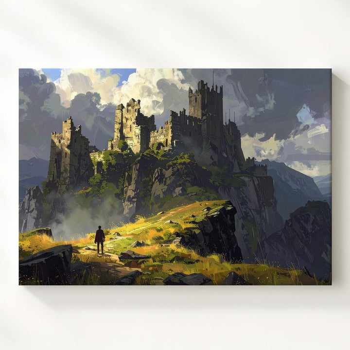 Epic Castle Ruins Canvas – Dramatic Fantasy Landscape Wall Art - Gifitto