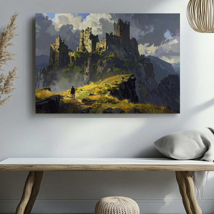 Epic Castle Ruins Canvas – Dramatic Fantasy Landscape Wall Art - Gifitto
