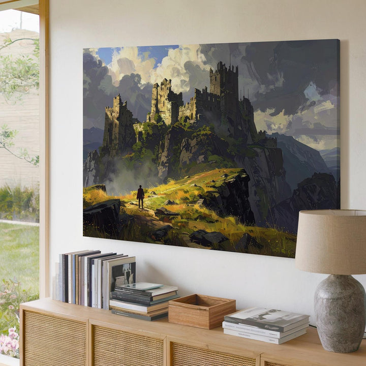 Epic Castle Ruins Canvas – Dramatic Fantasy Landscape Wall Art - Gifitto