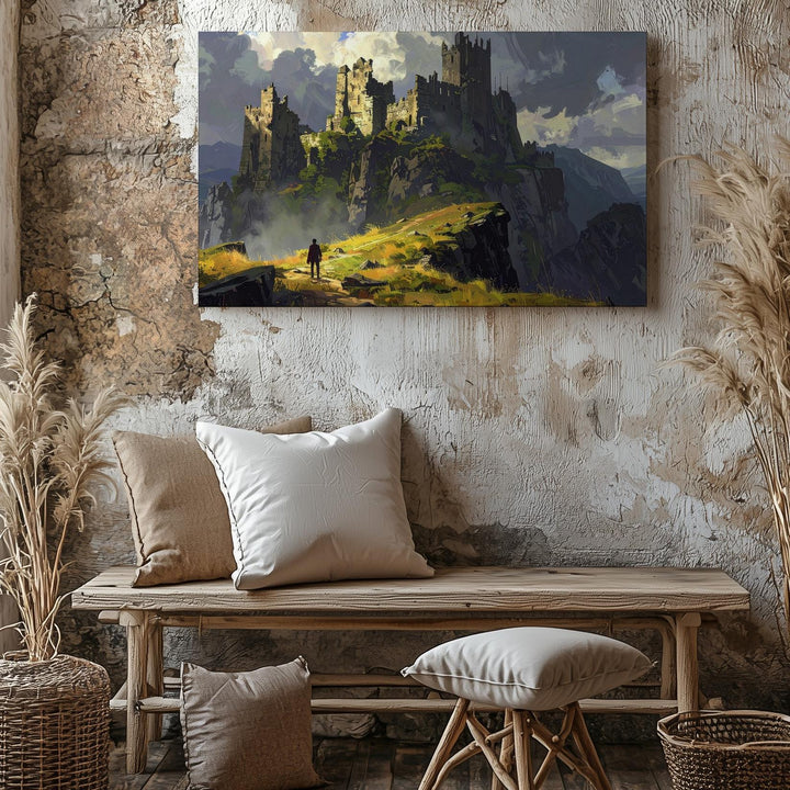 Epic Castle Ruins Canvas – Dramatic Fantasy Landscape Wall Art - Gifitto