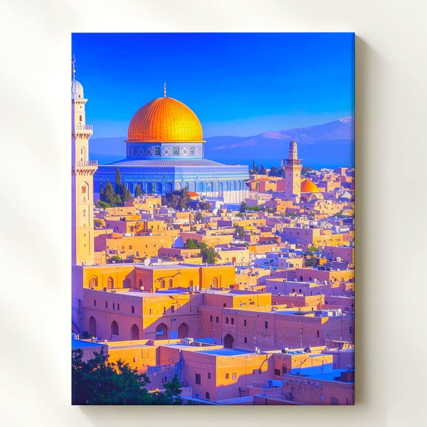 Middle Eastern Cityscape Canvas – Vibrant Islamic Architecture Wall Art