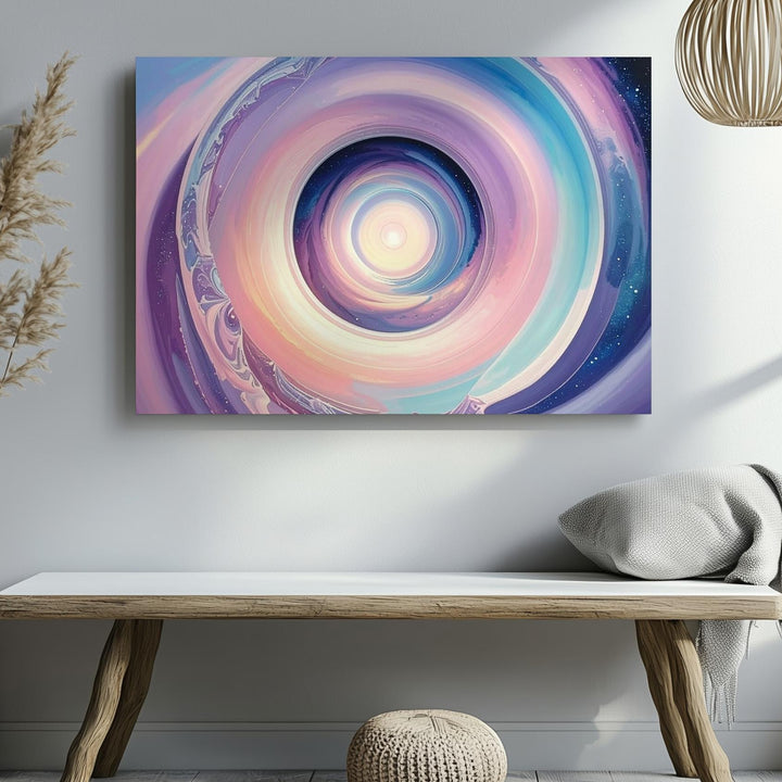 Pastel Spiral Portal Canvas – Abstract Dimensional Gateway Wall Art - Gifitto