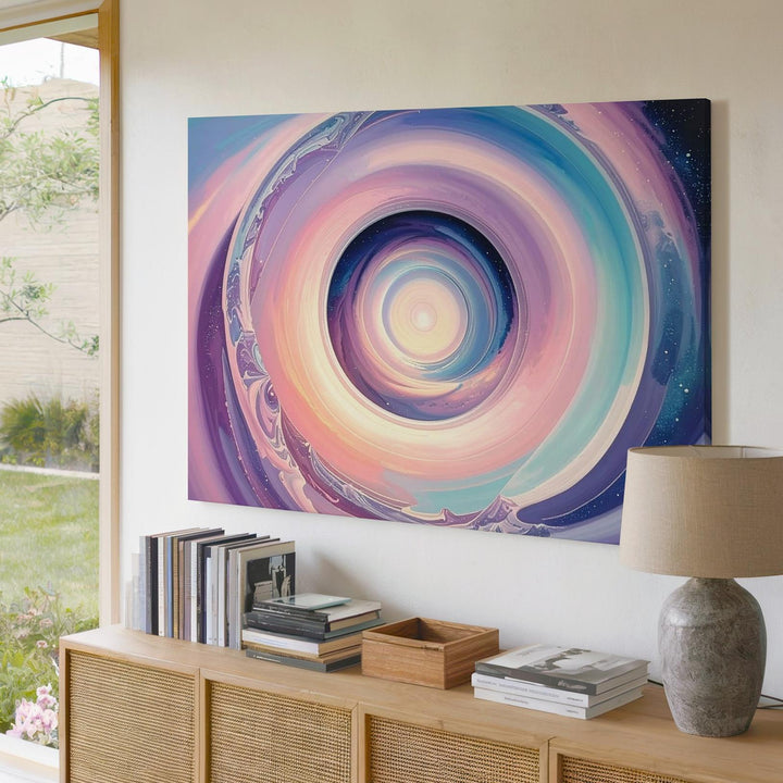 Pastel Spiral Portal Canvas – Abstract Dimensional Gateway Wall Art - Gifitto