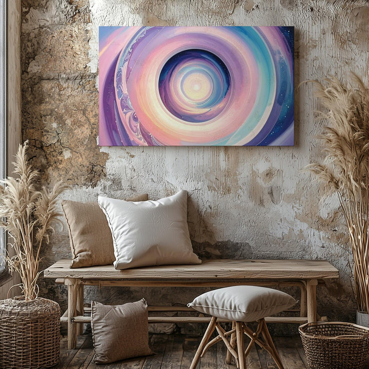 Pastel Spiral Portal Canvas – Abstract Dimensional Gateway Wall Art - Gifitto
