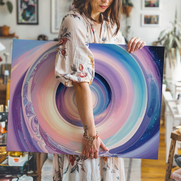 Pastel Spiral Portal Canvas – Abstract Dimensional Gateway Wall Art - Gifitto