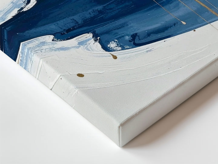 Midnight Gold Drip Canvas – Modern Luxe Abstract Wall Art - Gifitto