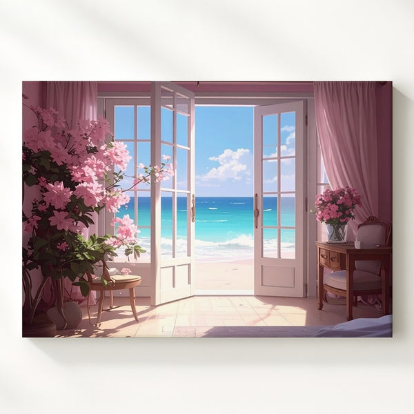 Serene Beachview Canvas – Peaceful Oceanfront Room Art - Gifitto