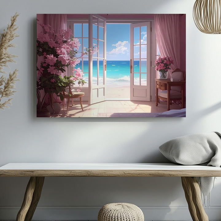 Serene Beachview Canvas – Peaceful Oceanfront Room Art - Gifitto