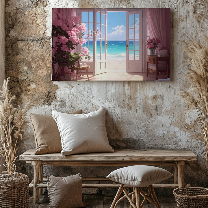 Serene Beachview Canvas – Peaceful Oceanfront Room Art - Gifitto