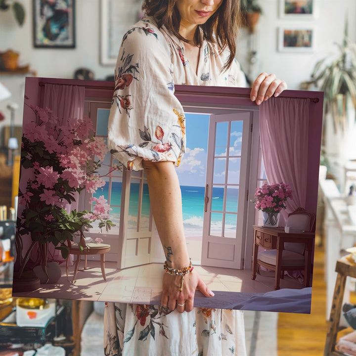 Serene Beachview Canvas – Peaceful Oceanfront Room Art - Gifitto
