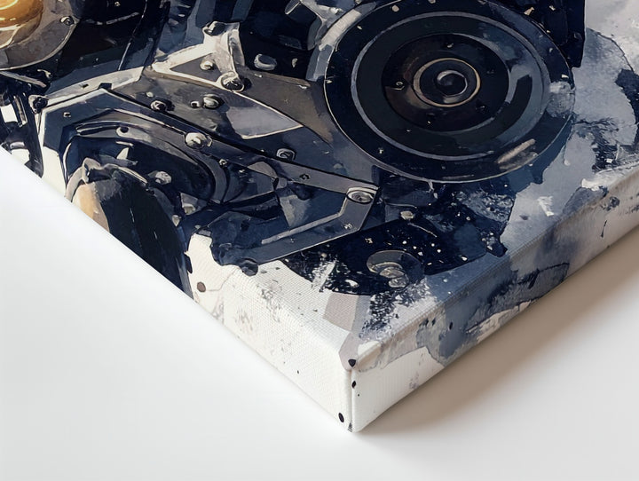 Mercedes-Benz V8 Engine Canvas – Artistic Digital Illustration of Power and Precision - Gifitto