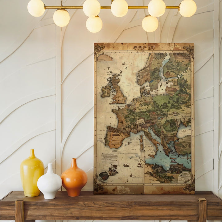 Middle Earth Fantasy Map Canvas – Antique-Style Tolkien-Inspired Wall Art - Gifitto