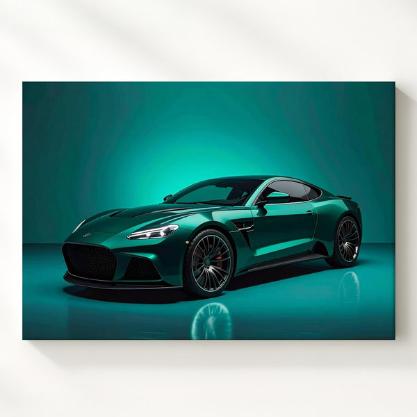 Dark Green Aston Martin Canvas – Elegant British Luxury Sports Car Art - Gifitto