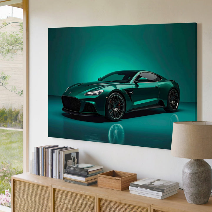 Dark Green Aston Martin Canvas – Elegant British Luxury Sports Car Art - Gifitto
