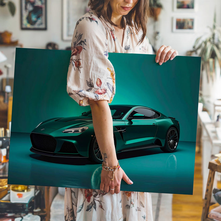 Dark Green Aston Martin Canvas – Elegant British Luxury Sports Car Art - Gifitto