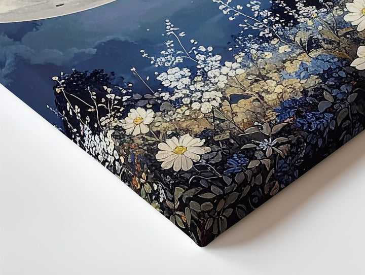 Moonlit Floral Dream Canvas – Mystical Nighttime Landscape Art - Gifitto