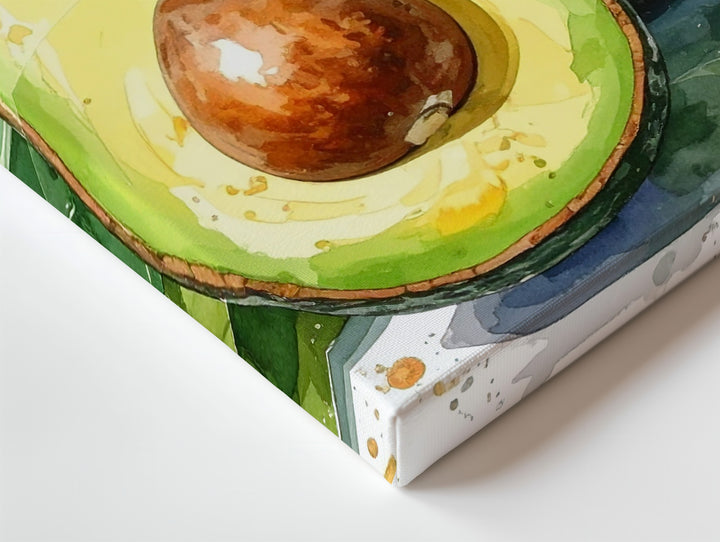 Avocado Freshness Canvas – Watercolor Fruit Wall Art - Gifitto