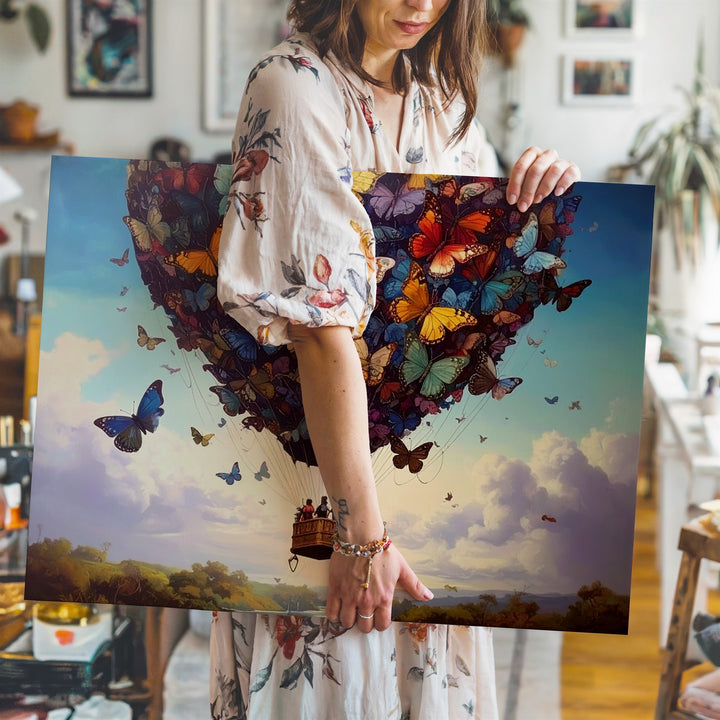 Butterfly Hot Air Balloon Canvas – Surreal Fantasy Flight Art - Gifitto