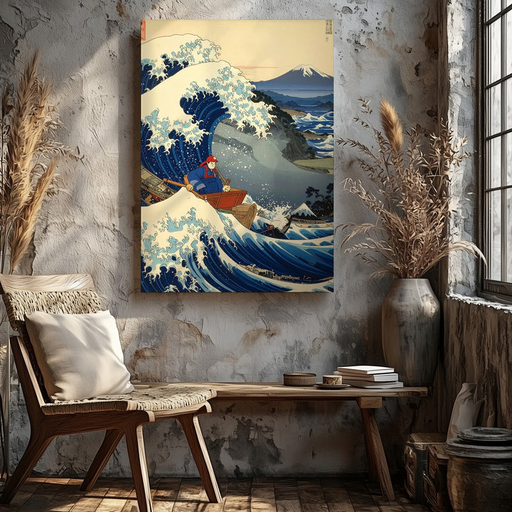 The Great Wave x Mario Canvas – Japanese Art & Gaming Culture Mashup - Gifitto