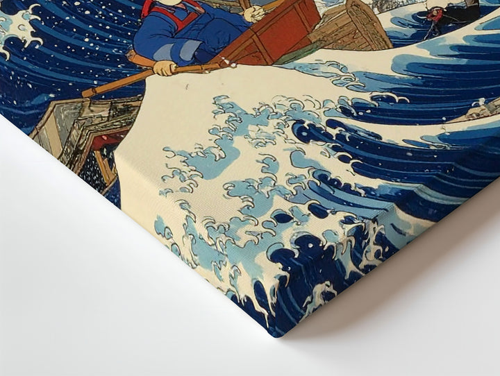 The Great Wave x Mario Canvas – Japanese Art & Gaming Culture Mashup - Gifitto