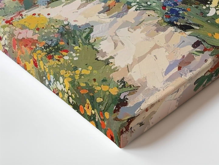 Vibrant Spring Blooms Canvas – Impressionist Floral Landscape Art - Gifitto