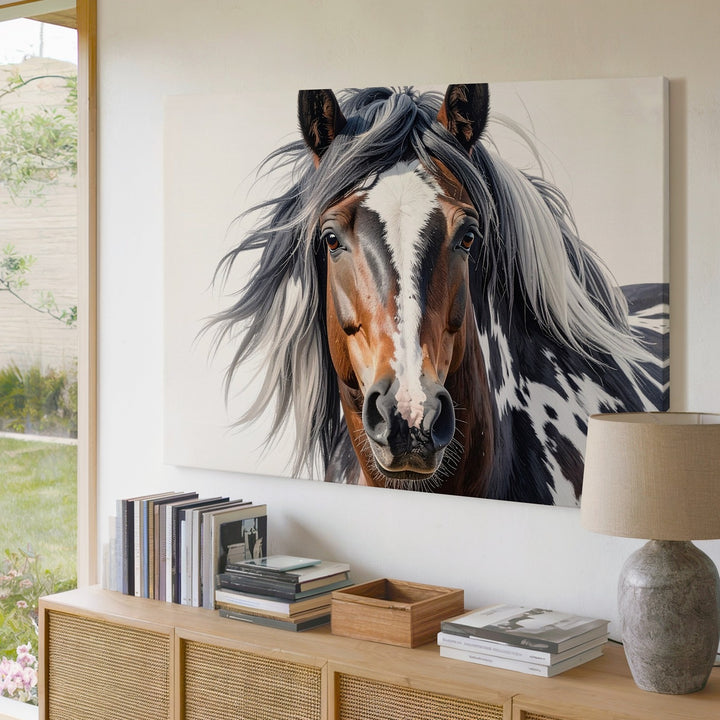 Appaloosa Horse Portrait Canvas – Expressive Dappled Horse Art - Gifitto