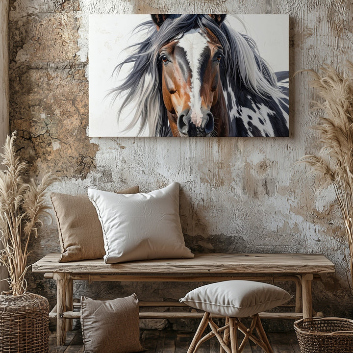 Appaloosa Horse Portrait Canvas – Expressive Dappled Horse Art - Gifitto