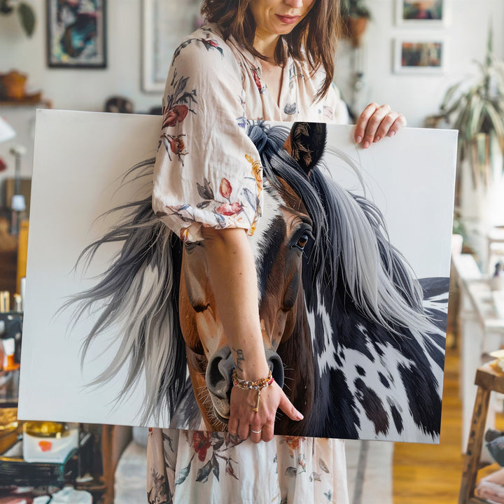 Appaloosa Horse Portrait Canvas – Expressive Dappled Horse Art - Gifitto