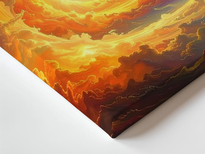 Fiery Spiral Vortex Canvas – Celestial Storm of Light and Energy - Gifitto
