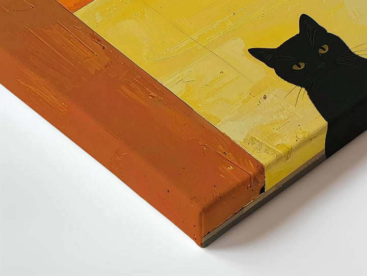 Minimalist Black Cat Canvas – Abstract Color Field Feline Art - Gifitto