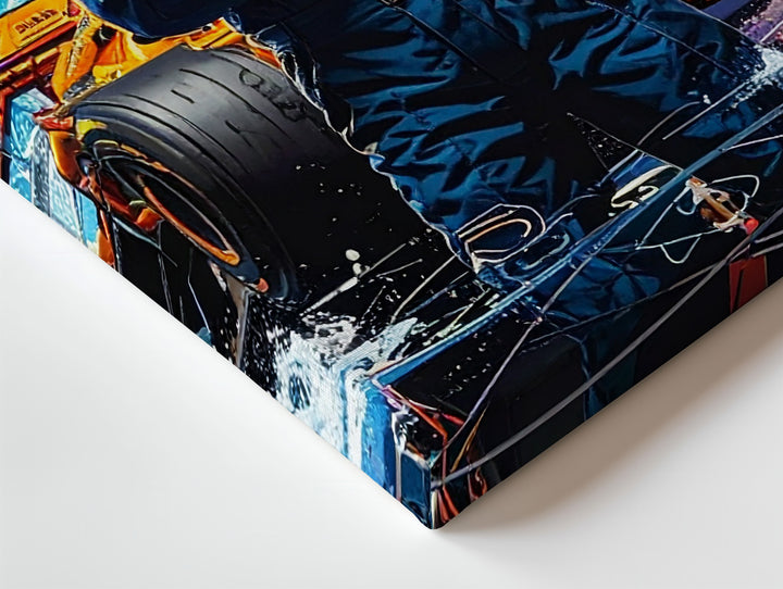 Cyberpunk F1 Driver Canvas – Futuristic McLaren Racing Art - Gifitto