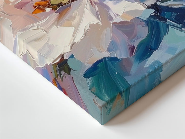 Pastel Bloom Crystal Petal Canvas – Abstract Floral Wall Art in Soft Tones - Gifitto