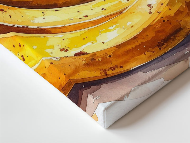Banana Bunch Canvas – Watercolor Tropical Fruit Wall Art - Gifitto