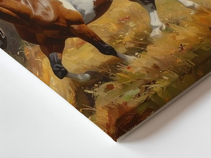 Autumn Horse Walk Canvas – Painterly Fall Landscape Art - Gifitto