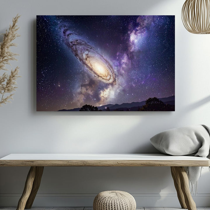 Edge-On Spiral Galaxy Canvas – Grand Disk and Dust Lane Cosmic View - Gifitto