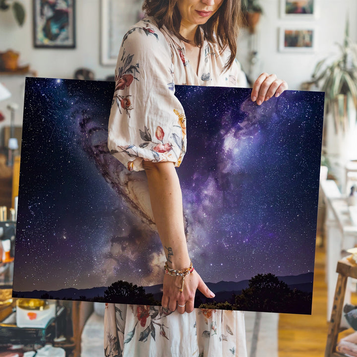Edge-On Spiral Galaxy Canvas – Grand Disk and Dust Lane Cosmic View - Gifitto